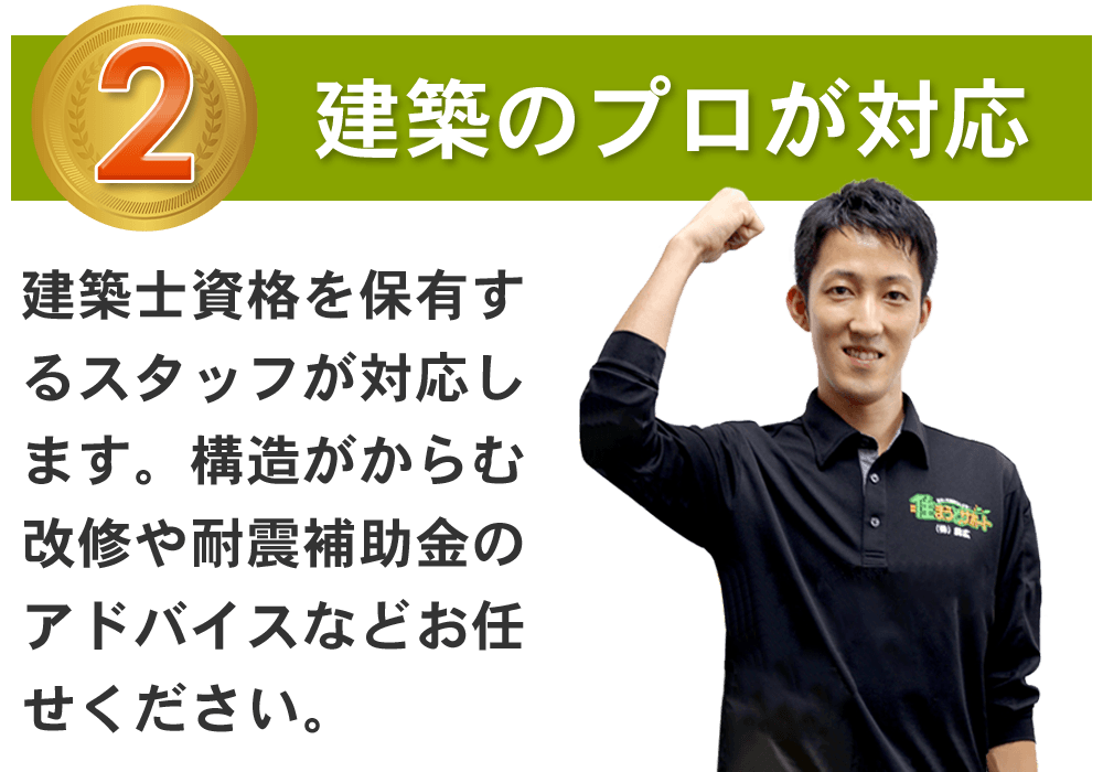 建築のプロが対応